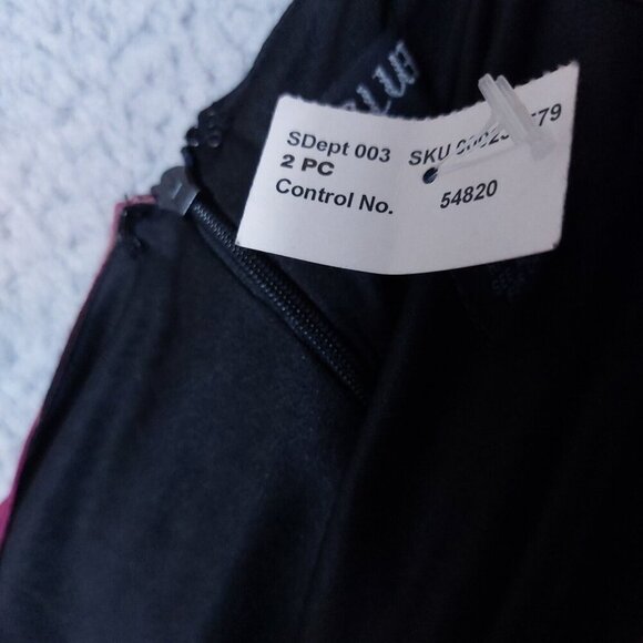 Eva Blue Dress Women 28 Black Floral Chiffon Beaded Asymmetrical Y2K Vintage NWT - Picture 12 of 14